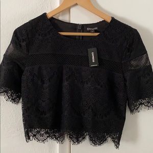Lace Black Crop